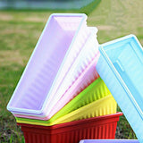 Maxbell Rectangular Flower Pot Color Plastic Plant Planter Saucer Garden Red - Aladdin Shoppers