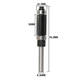 Maxbell 1/4'' Shank Top & Bottom Bearing Flush Trim Router Bit 12.7x25mm Black - Aladdin Shoppers