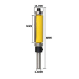 Maxbell 1/4'' Shank Top & Bottom Bearing Flush Trim Router Bit 12.7x38mm Yellow - Aladdin Shoppers