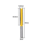 Maxbell 4x Extra Long Straight Router Bit Wood Milling Cutter Slotted Trimming 2" 3"