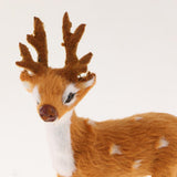 Maxbell 2Pcs Miniature Realistic Deer Figurine Statue Model Home Gift Decorative