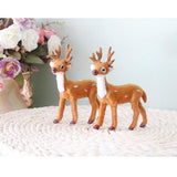 Maxbell 2Pcs Miniature Realistic Deer Figurine Statue Model Home Gift Decorative
