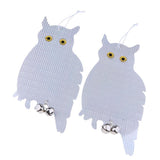 Maxbell 4x Reflective Owl Decoy & Bird Repellent Scarecrow Bird Deterrent with Bells