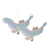 Maxbell 2 Pair Reflective Flying Owl Decoy & Bird Repellent Scarecrow Bird Deterrent