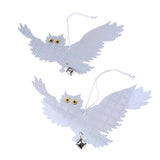 Maxbell 2 Pair Reflective Flying Owl Decoy & Bird Repellent Scarecrow Bird Deterrent