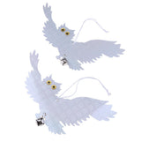 Maxbell 2 Pair Reflective Flying Owl Decoy & Bird Repellent Scarecrow Bird Deterrent