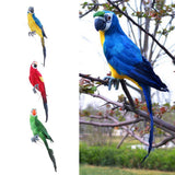 2cs Realistic Macaw Parrot Artificial Feather Bird Animal Ornament Toys