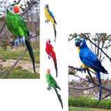 2pcs 45cm Foam Realistic Parrot Birds Figurine Garden Sculpture Home Decor