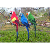 2cs Realistic Macaw Parrot Artificial Feather Bird Animal Ornament Toys