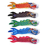 Maxbell 2x Chinese Dragon Flag Windsock Carp Streamer Garden Hanging Decor Red Black