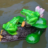 Maxbell Artificial Lotus Leaf Frog Water Floating Ornament Pond Decoration B