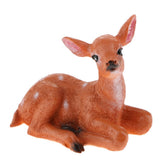 Maxbell 2pcs Resin Craft Mini Deer Lying Left & Right Micro Landscape Home Ornament