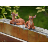 Maxbell 2pcs Resin Craft Mini Deer Lying Left & Right Micro Landscape Home Ornament