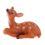 Maxbell 2pcs Resin Craft Mini Deer Lying Left & Right Micro Landscape Home Ornament
