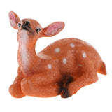 Maxbell 2pcs Resin Craft Mini Deer Lying Left & Right Micro Landscape Home Ornament