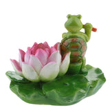 Maxbell Water Floating Turtle Lotus Leaf Ornament Pond Decor 13 Green Turtle Flute