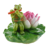 Maxbell Water Floating Turtle Lotus Leaf Ornament Pond Decor 13 Green Turtle Flute