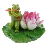 Maxbell Water Floating Turtle Lotus Leaf Ornament Pond Decor 13 Green Turtle Flute