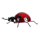 Maxbell 10Pcs Mini Metal Ladybug Fence Hanger Wall Hanging Outdoor Garden Decor Red