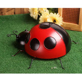 Maxbell 10Pcs Mini Metal Ladybug Fence Hanger Wall Hanging Outdoor Garden Decor Red