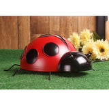 Maxbell 10Pcs Mini Metal Ladybug Fence Hanger Wall Hanging Outdoor Garden Decor Red