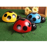 Maxbell 3Pcs Mini Metal Ladybug Fence Hanger Wall Hanging Outdoor Garden Decor 10cm