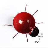 Maxbell 3Pcs Mini Metal Ladybug Fence Hanger Wall Hanging Outdoor Garden Decor 10cm