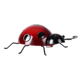 Maxbell 10Pcs Mini Metal Ladybug Fence Hanger Wall Hanging Outdoor Garden Decor Red