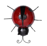 Maxbell 3Pcs Mini Metal Ladybug Fence Hanger Wall Hanging Outdoor Garden Decor 10cm