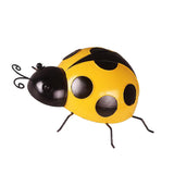 Maxbell 3Pcs Mini Metal Ladybug Fence Hanger Wall Hanging Outdoor Garden Decor 10cm