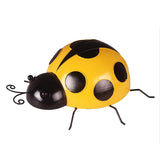 Maxbell 5Pcs Metal Ladybug Fence Hanger Wall Hanging Outdoor Garden Decor10cm Yellow