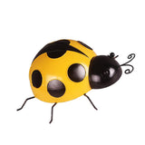 Maxbell 5Pcs Metal Ladybug Fence Hanger Wall Hanging Outdoor Garden Decor10cm Yellow