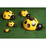Maxbell 5Pcs Metal Ladybug Fence Hanger Wall Hanging Outdoor Garden Decor10cm Yellow