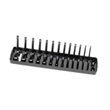 Maxbell Metric Socket Tray Rack Holder Storage Tool Organizer 1/4" 3/8" 1/2" Black