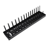 Maxbell Metric Socket Tray Rack Holder Storage Tool Organizer 1/4" 3/8" 1/2" Black