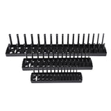 Maxbell Metric Socket Tray Rack Holder Storage Tool Organizer 1/4" 3/8" 1/2" Black