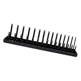 Maxbell Metric Socket Tray Rack Holder Storage Tool Organizer 1/4" 3/8" 1/2" Black