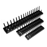 Maxbell Metric Socket Tray Rack Holder Storage Tool Organizer 1/4" 3/8" 1/2" Black