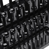 Maxbell Metric Socket Tray Rack Holder Storage Tool Organizer 1/4" 3/8" 1/2" Black
