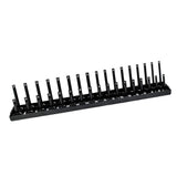 Maxbell Metric Socket Tray Rack Holder Storage Tool Organizer 1/4" 3/8" 1/2" Black