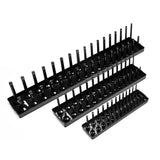 Maxbell Metric Socket Tray Rack Holder Storage Tool Organizer 1/4" 3/8" 1/2" Black