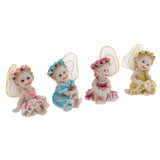 Maxbell 4 Pcs Resin Garden Ornaments Miniature Sitting Flower Fairy Table Decoration