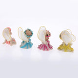 Maxbell 4 Pcs Resin Garden Ornaments Miniature Sitting Flower Fairy Table Decoration