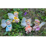 Maxbell 4 Pcs Resin Garden Ornaments Miniature Sitting Flower Fairy Table Decoration
