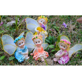 Maxbell 4 Pcs Resin Garden Ornaments Miniature Sitting Flower Fairy Table Decoration