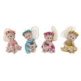 Maxbell 4 Pcs Resin Garden Ornaments Miniature Sitting Flower Fairy Table Decoration