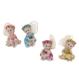 Maxbell 4 Pcs Resin Garden Ornaments Miniature Sitting Flower Fairy Table Decoration