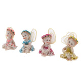 Maxbell 4 Pcs Resin Garden Ornaments Miniature Sitting Flower Fairy Table Decoration