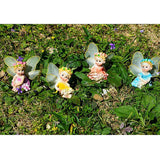 Maxbell 4 Pcs Resin Garden Ornaments Miniature Sitting Flower Fairy Table Decoration