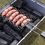 Maxbell Barbecue BBQ Sausage Grilling Basket Rack for 6 Hot Dogs,Stainless Steel